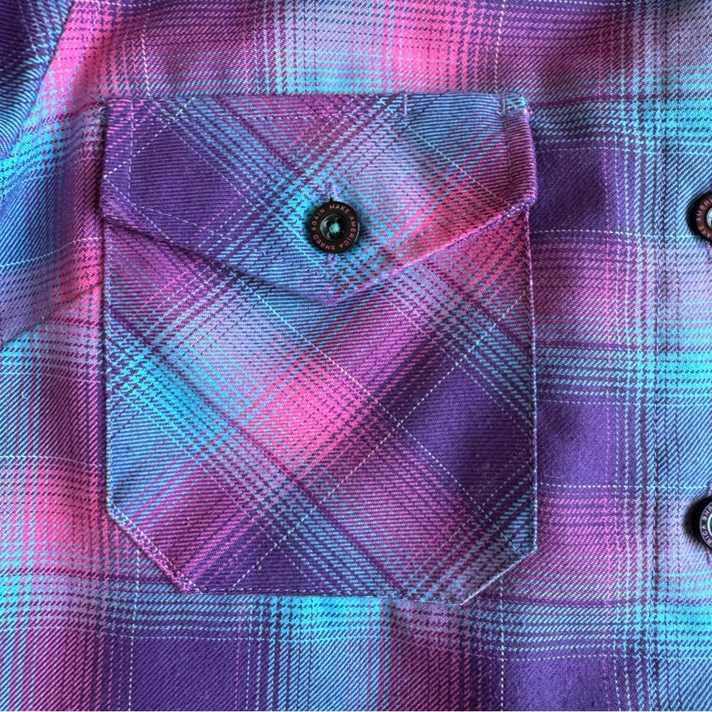 DIXXON x Shreddy Limited Edition Plaid Shirt Womens Purple and Pink - Picture 4 of 12